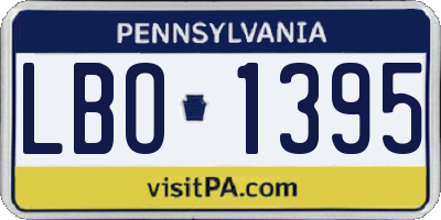 PA license plate LBO1395