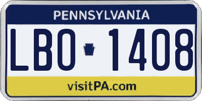 PA license plate LBO1408