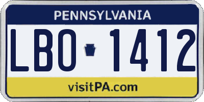 PA license plate LBO1412