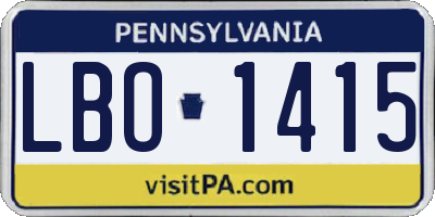 PA license plate LBO1415