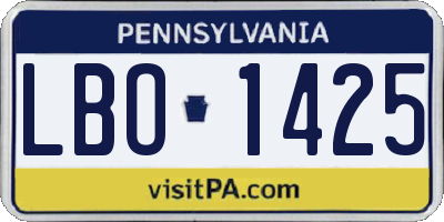 PA license plate LBO1425