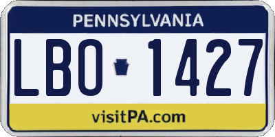 PA license plate LBO1427