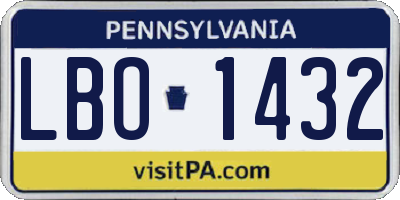 PA license plate LBO1432