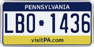 PA license plate LBO1436