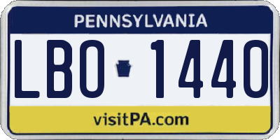 PA license plate LBO1440
