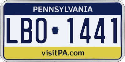 PA license plate LBO1441