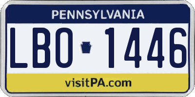 PA license plate LBO1446