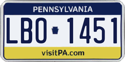 PA license plate LBO1451