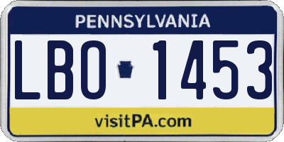 PA license plate LBO1453