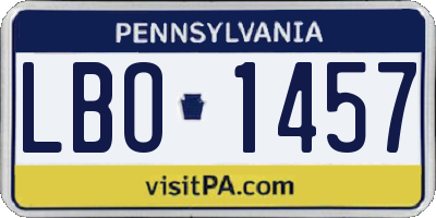 PA license plate LBO1457