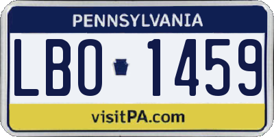 PA license plate LBO1459