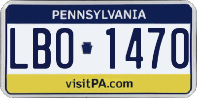 PA license plate LBO1470