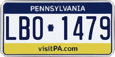 PA license plate LBO1479