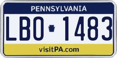 PA license plate LBO1483