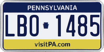PA license plate LBO1485