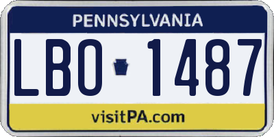 PA license plate LBO1487