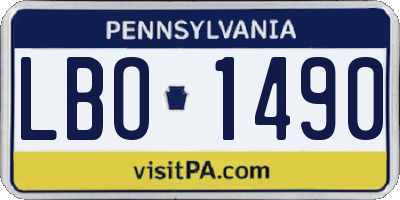 PA license plate LBO1490