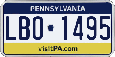 PA license plate LBO1495
