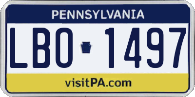 PA license plate LBO1497