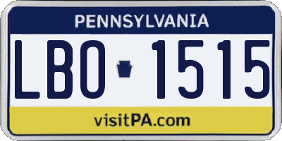 PA license plate LBO1515
