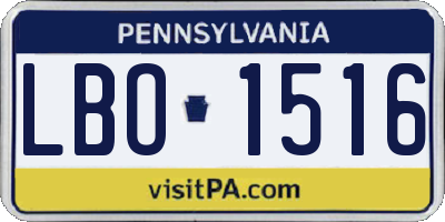 PA license plate LBO1516