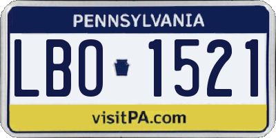 PA license plate LBO1521