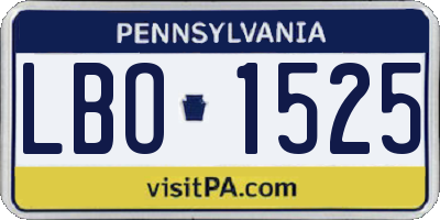 PA license plate LBO1525