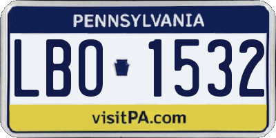 PA license plate LBO1532