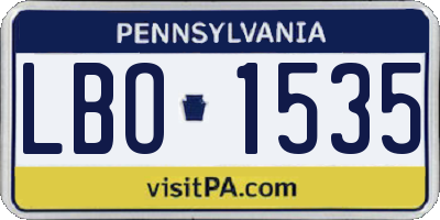PA license plate LBO1535