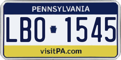 PA license plate LBO1545