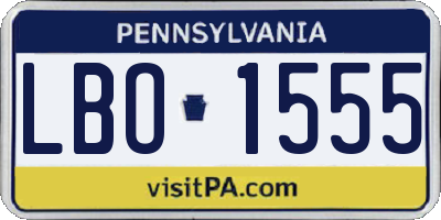 PA license plate LBO1555