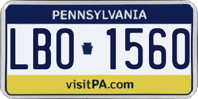 PA license plate LBO1560
