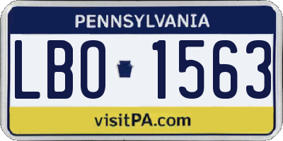 PA license plate LBO1563
