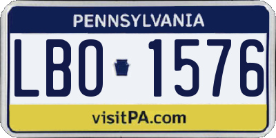 PA license plate LBO1576