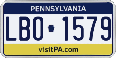 PA license plate LBO1579