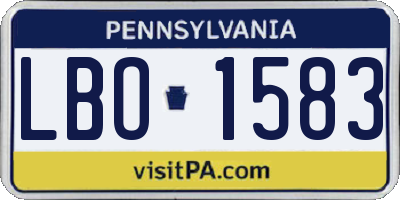 PA license plate LBO1583