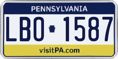 PA license plate LBO1587