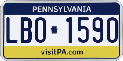 PA license plate LBO1590