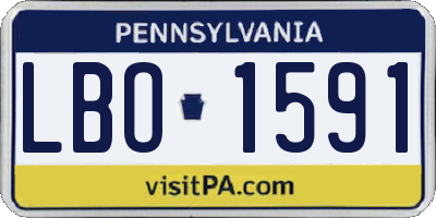 PA license plate LBO1591