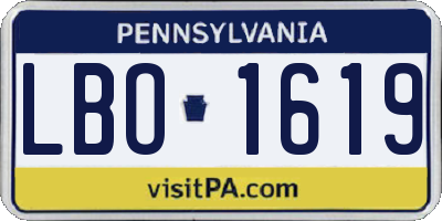 PA license plate LBO1619