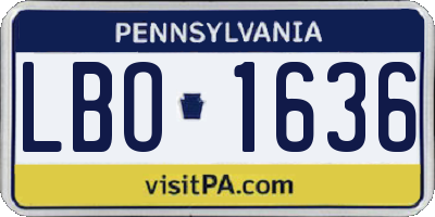 PA license plate LBO1636