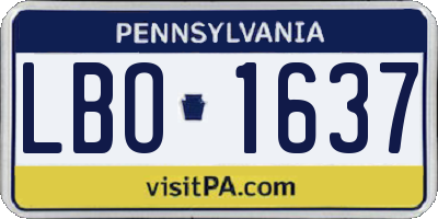 PA license plate LBO1637