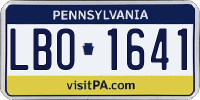 PA license plate LBO1641