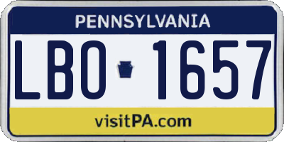 PA license plate LBO1657
