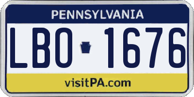 PA license plate LBO1676