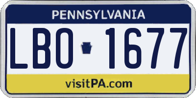 PA license plate LBO1677