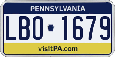 PA license plate LBO1679
