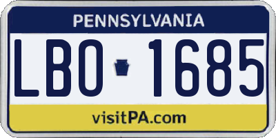 PA license plate LBO1685