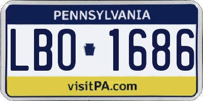 PA license plate LBO1686