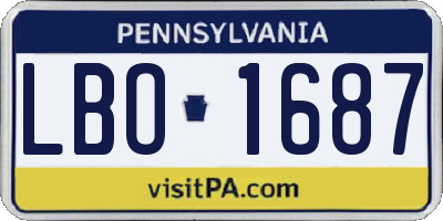 PA license plate LBO1687